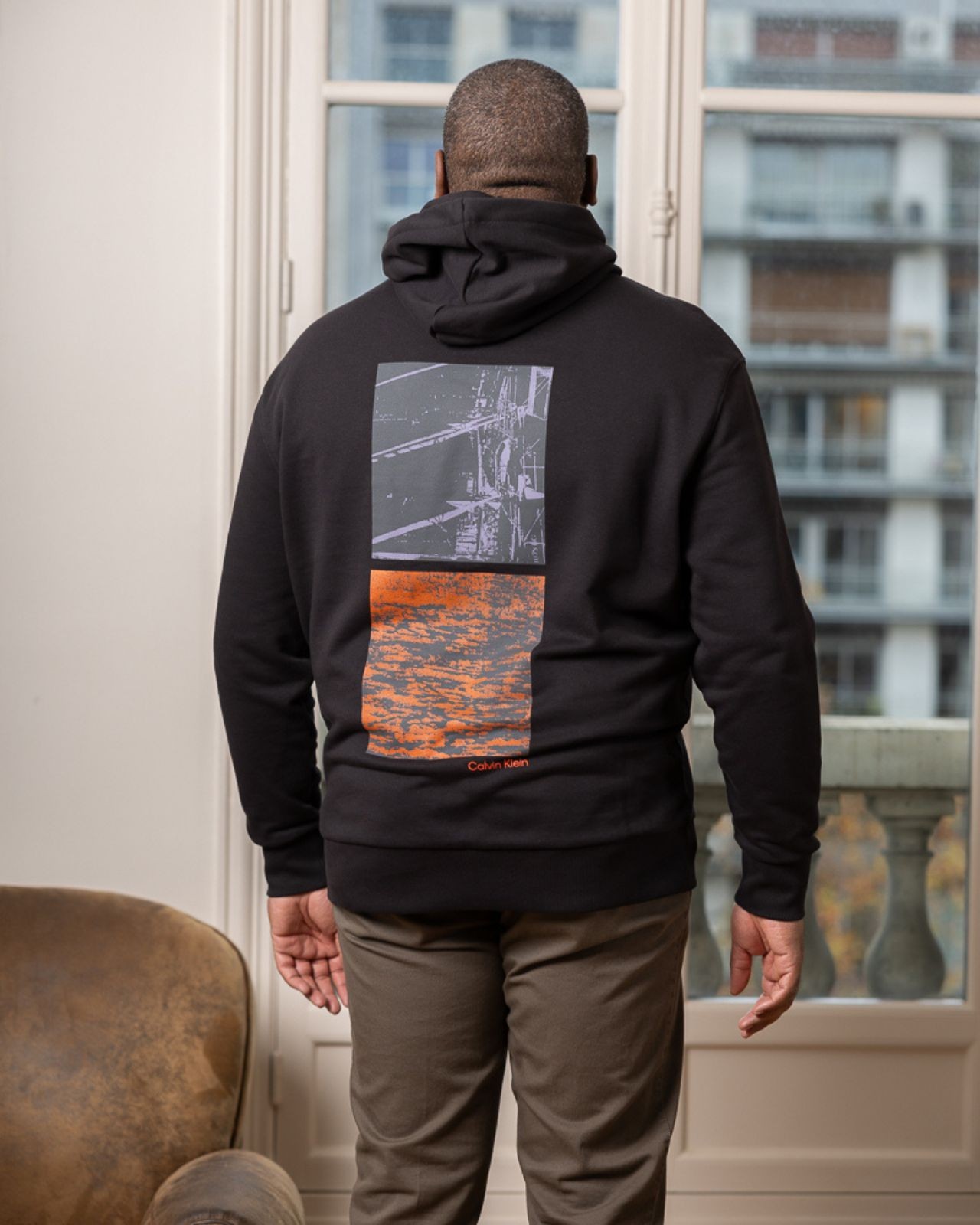 Sweat à capuche grande taille noir