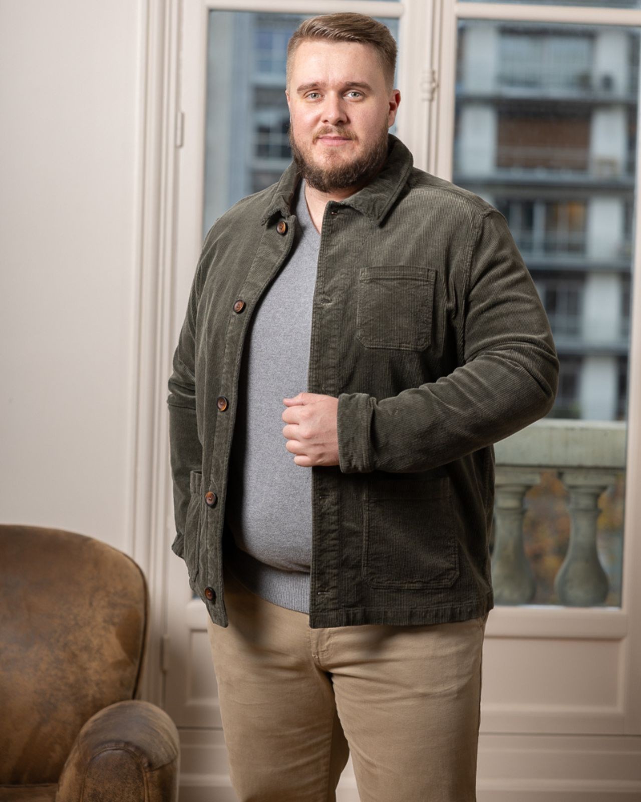 Surchemise grande taille vert kaki