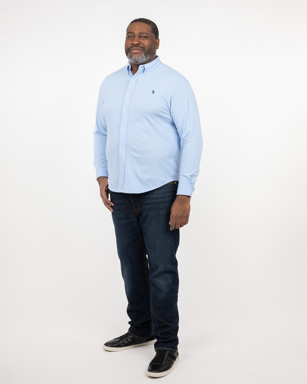 Chemise en maille grande taille bleu ciel