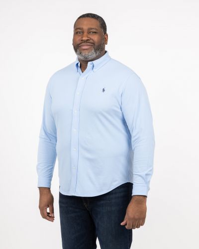 Chemise en maille grande taille bleu ciel