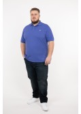 Polo piqué grande taille bleu