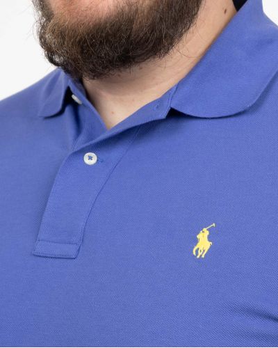 Polo piqué grande taille bleu