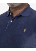 Polo en velours grande taille bleu marine