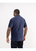 Polo en velours grande taille bleu marine