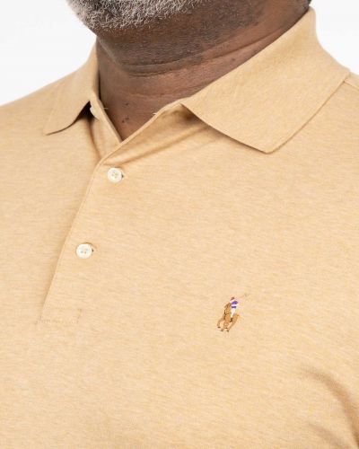 Polo interlock grande taille camel