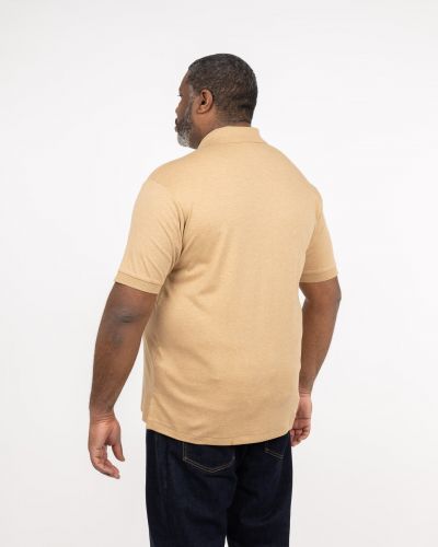 Polo interlock grande taille camel