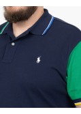 Polo piqué multicolore grande taille bleu marine