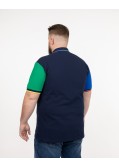 Polo piqué multicolore grande taille bleu marine