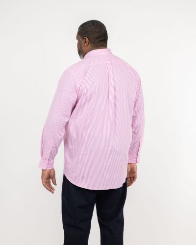 Chemise à rayures grande taille rose