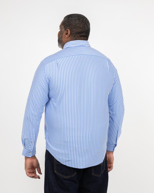 Chemise à rayures grande taille bleu indigo