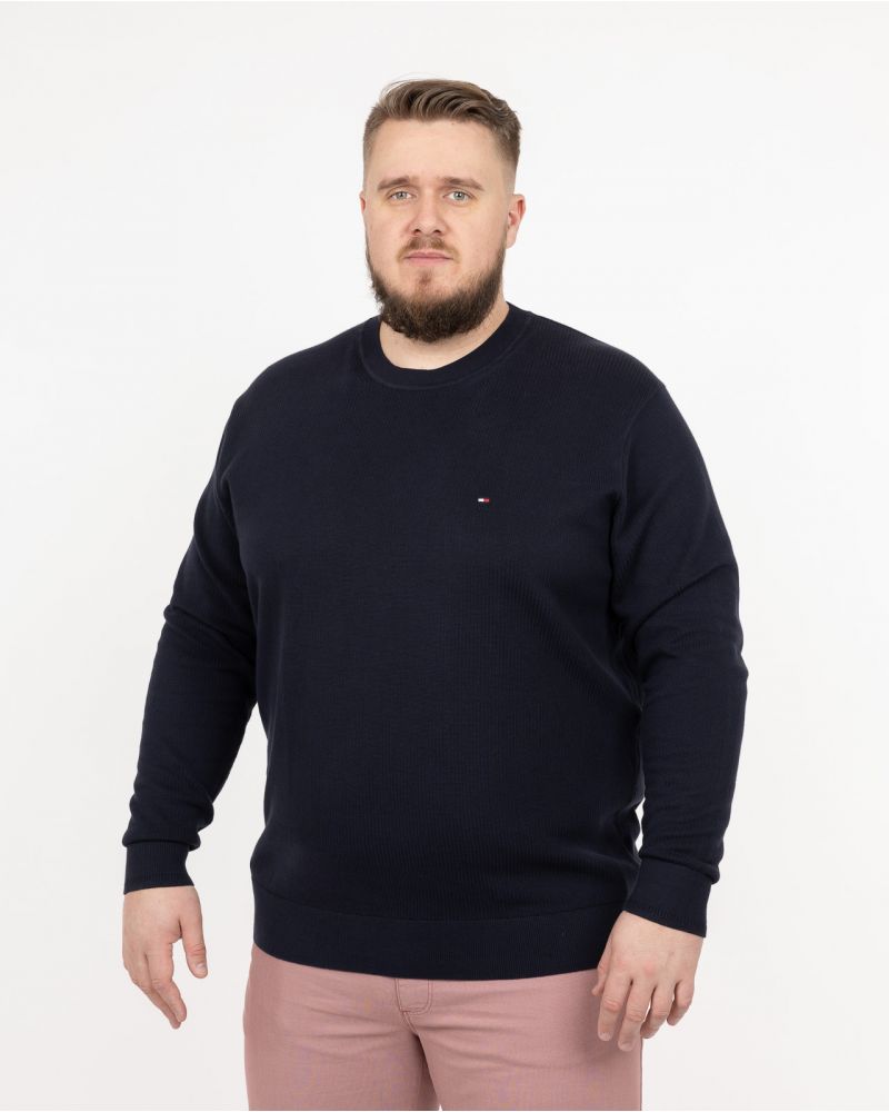 Pull col rond grande taille noir