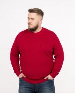 Pull col rond grande taille rose fuchsia