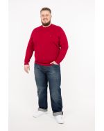 Pull col rond grande taille rose fuchsia