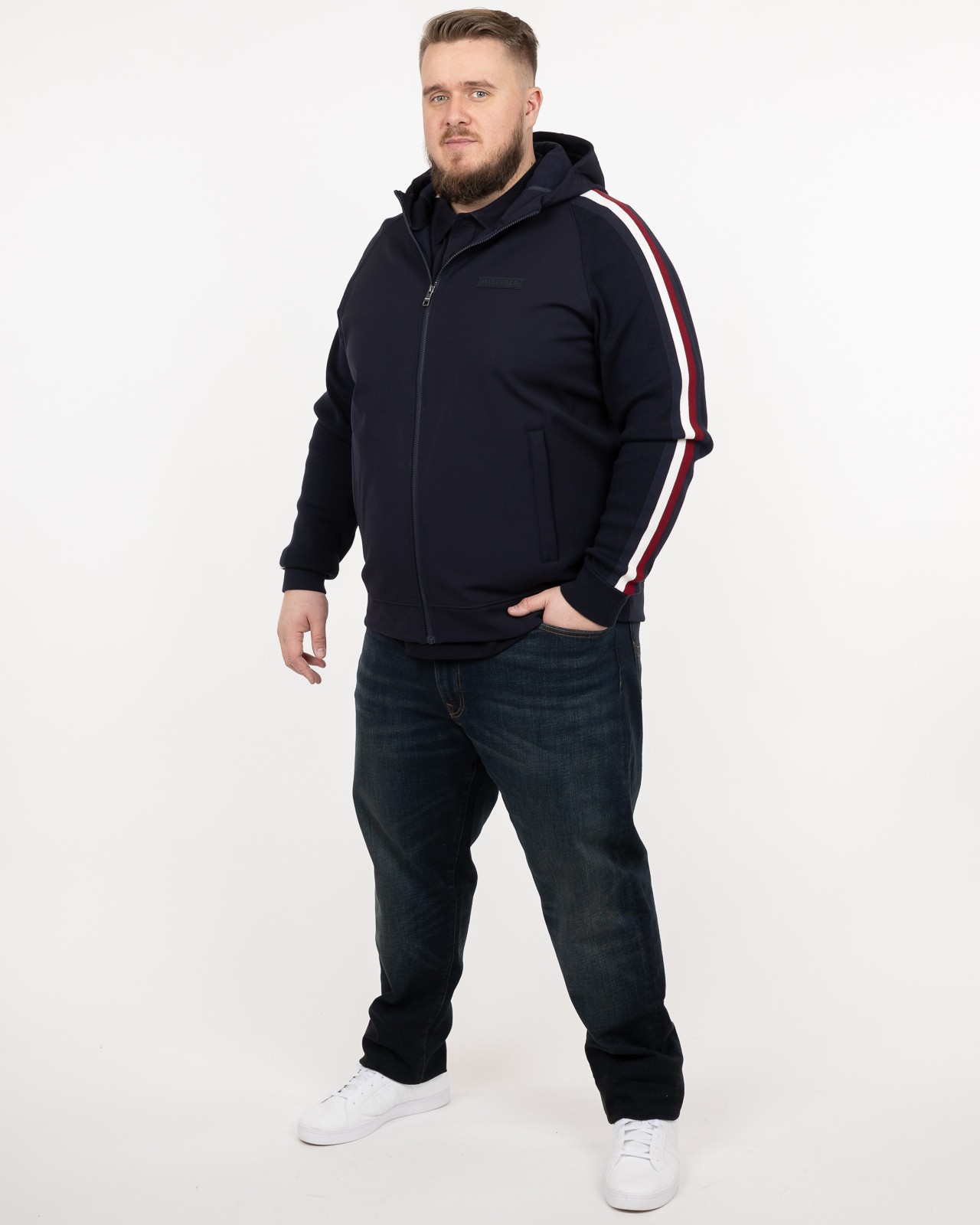 Gilet bimatière grande taille bleu marine