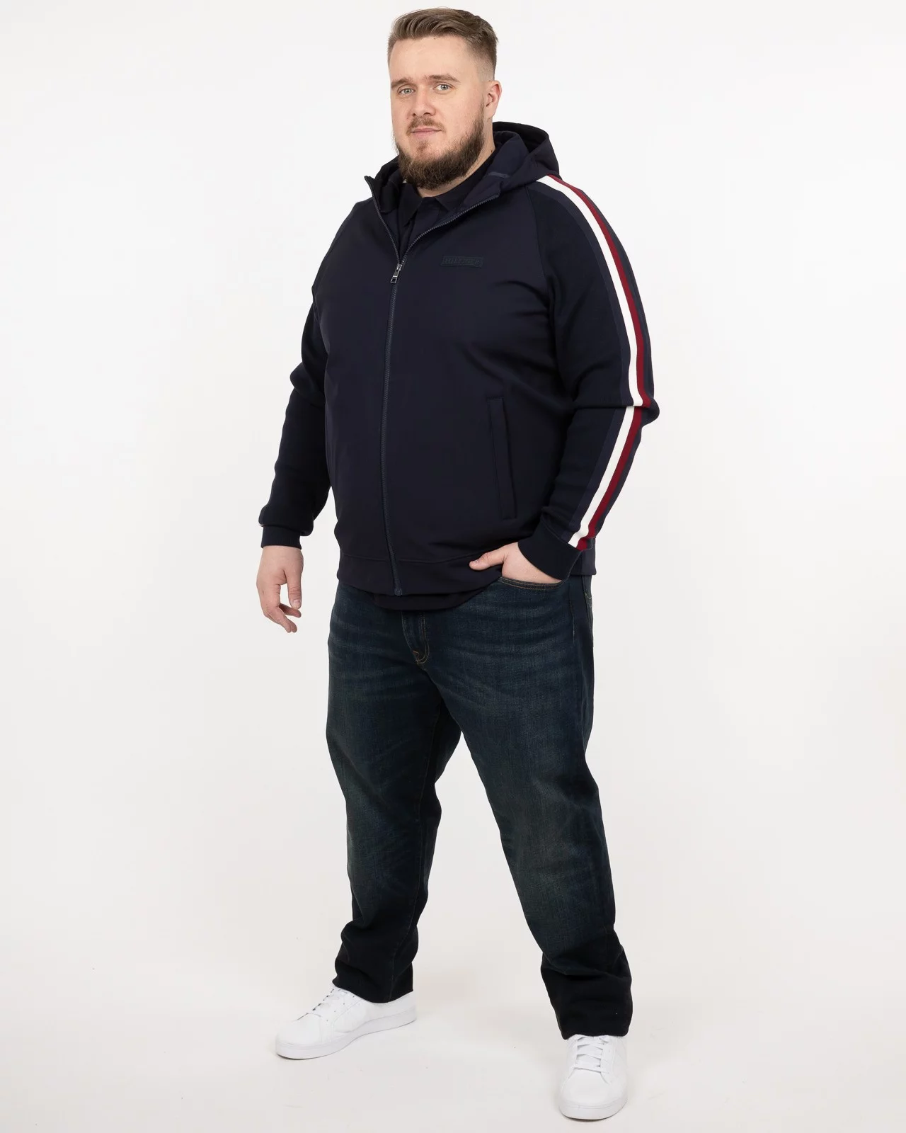 Gilet bimatière grande taille bleu marine