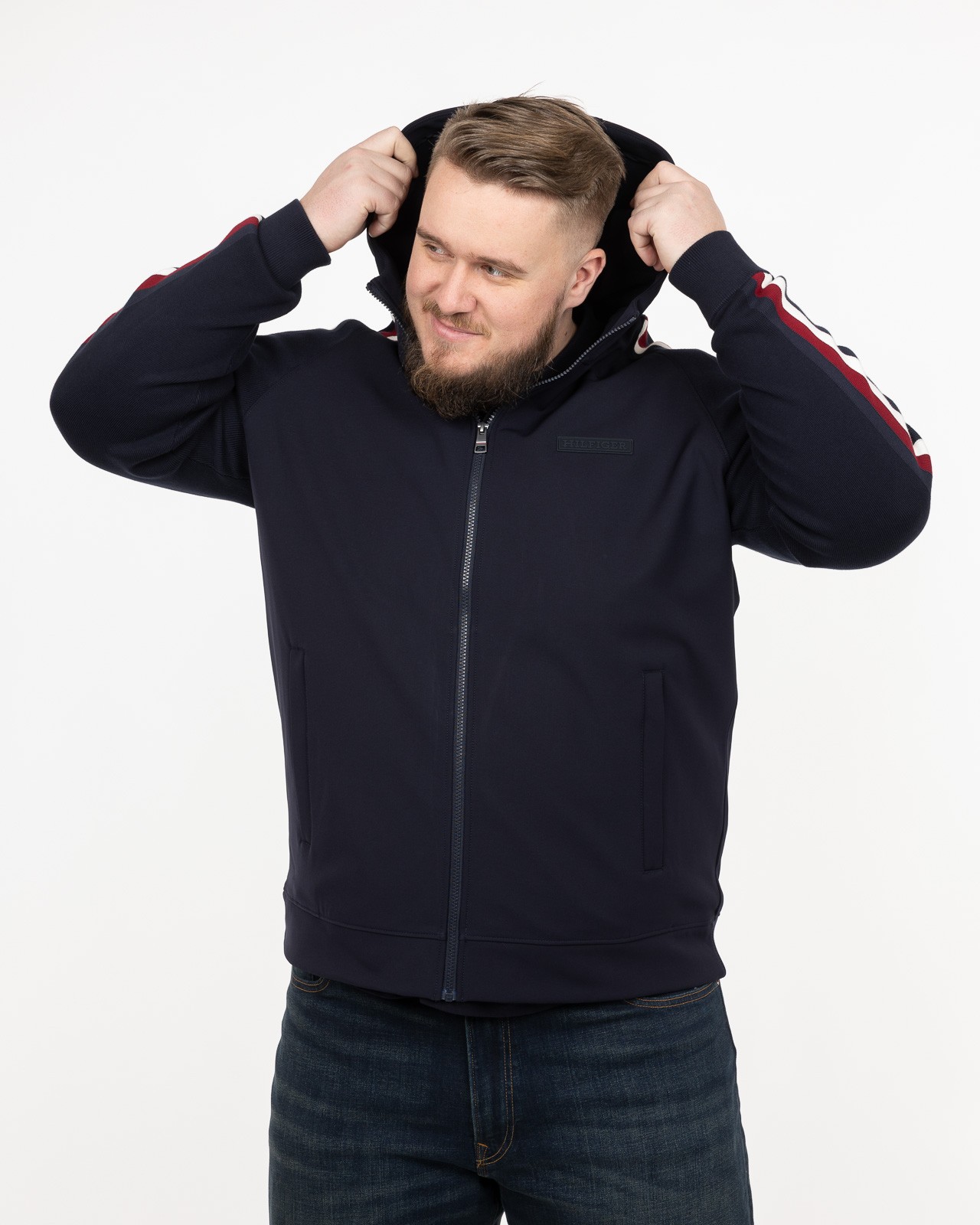 Gilet bimatière grande taille bleu marine