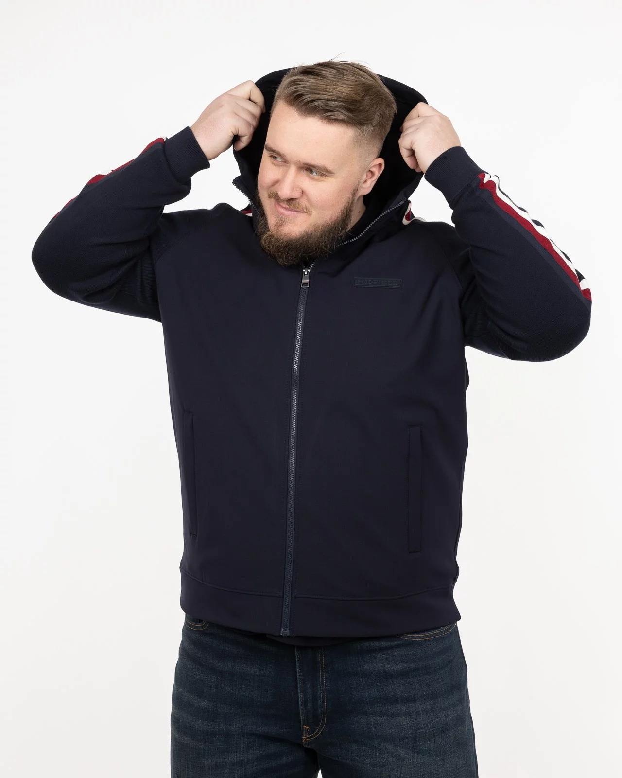 Gilet bimatière grande taille bleu marine