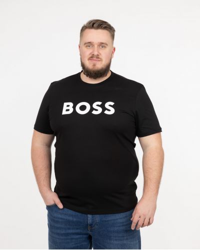 T-shirt col rond grande taille noir