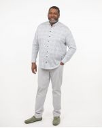 Pantalon chino grande taille gris clair