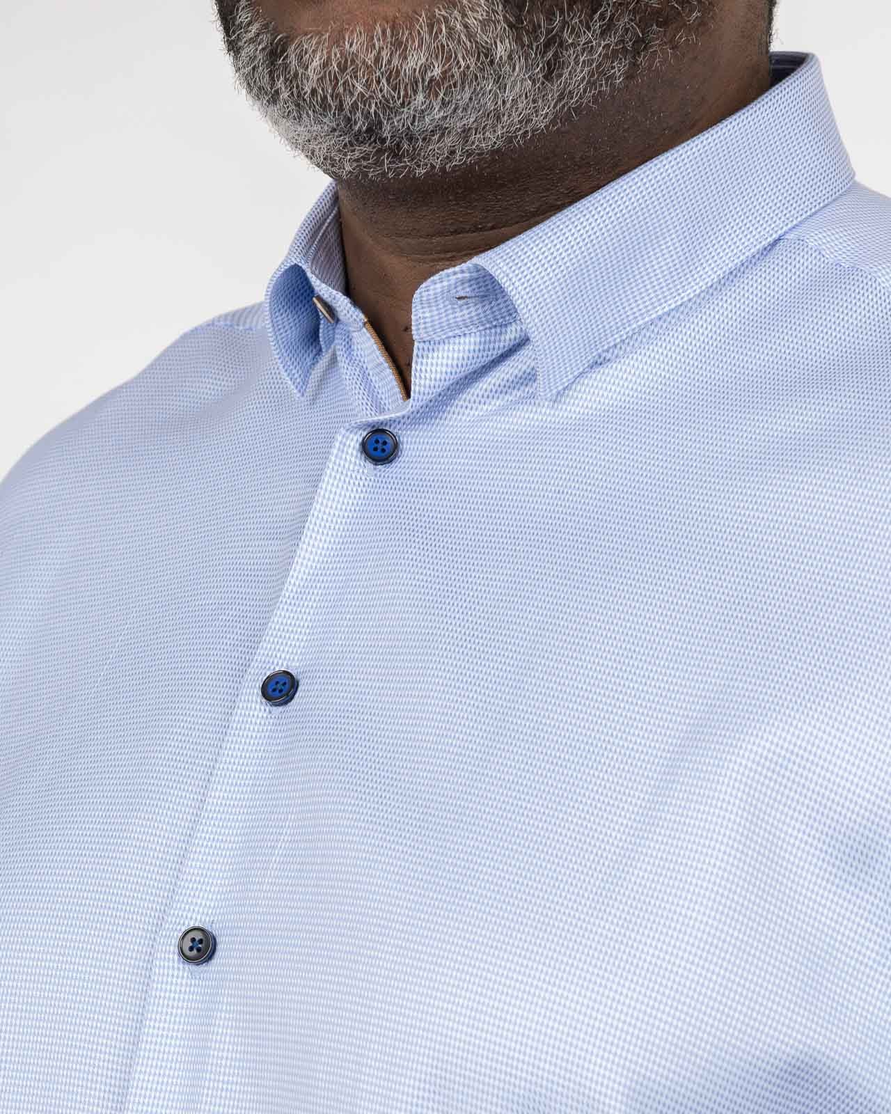 Chemise dobby easy care grande taille bleu
