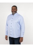 Chemise dobby easy care grande taille bleu
