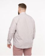 Chemise à rayures easy care grande taille beige