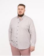 Chemise à rayures easy care grande taille beige