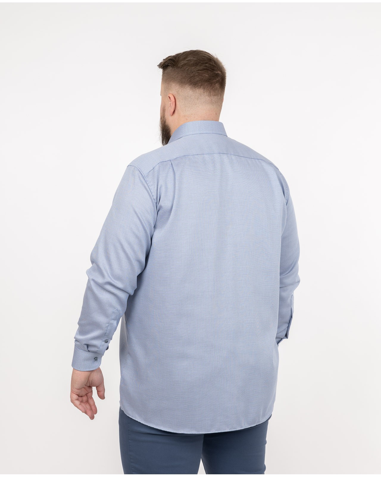 Chemise dobby non iron grande taille bleu