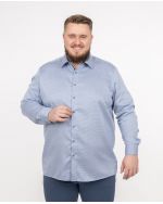 Chemise dobby non iron grande taille bleu