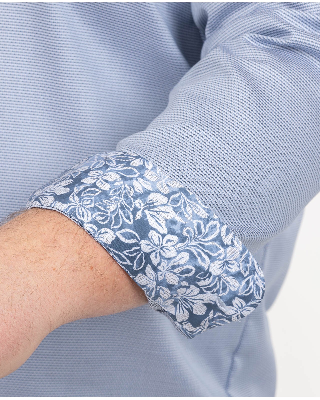 Chemise dobby non iron grande taille bleu