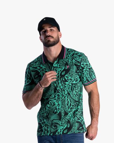 Polo piqué Maori grande taille vert