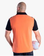 Polo piqué bicolore grande taille orange