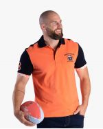 Polo piqué bicolore grande taille orange