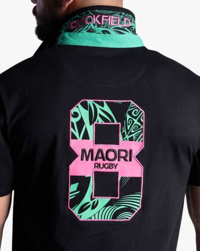 Polo jersey Maori grande taille noir