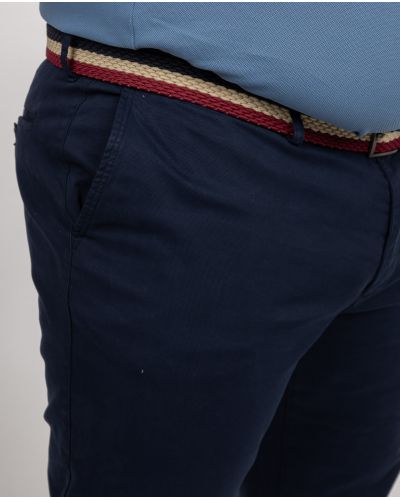 Pantalon chino avec ceinture grande taille bleu marine