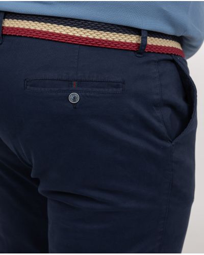 Pantalon chino avec ceinture grande taille bleu marine