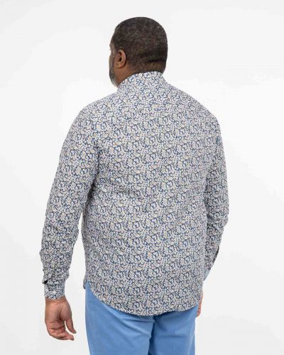 Chemise fleurie grande taille bleu