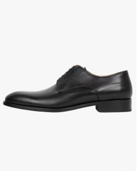 Chaussures derby en cuir bout rond grande taille noir