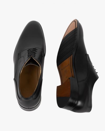 Chaussures derby en cuir bout rond grande taille noir