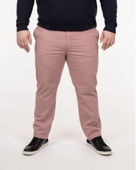 Pantalon chino oxford grande taille rose