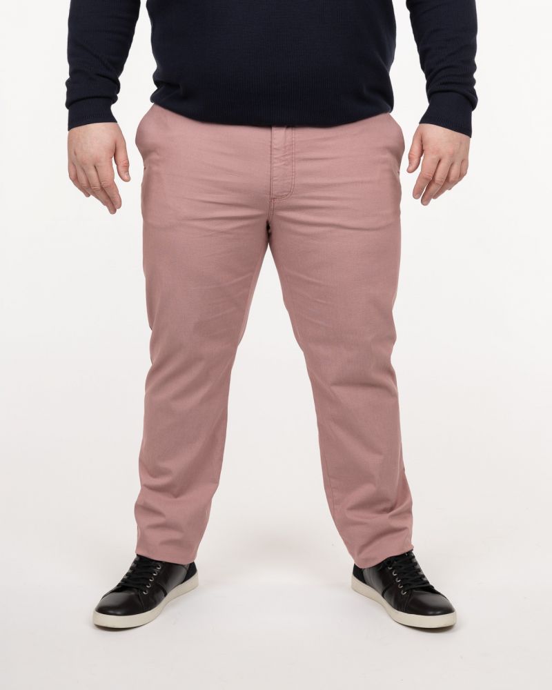 Pantalon chino oxford grande taille rose