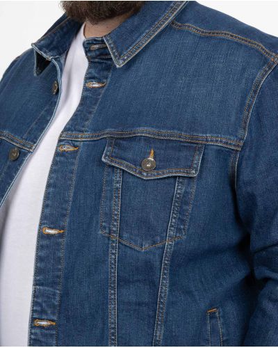 Veste en jean grande taille bleu indigo