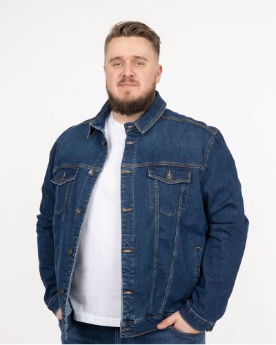 Veste en jean grande taille bleu indigo