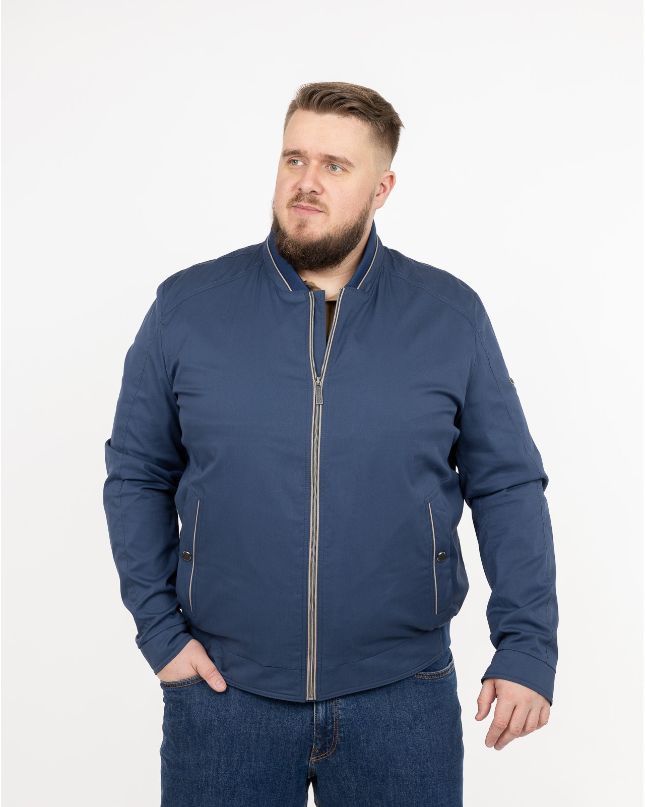 Blouson teddy grande taille bleu