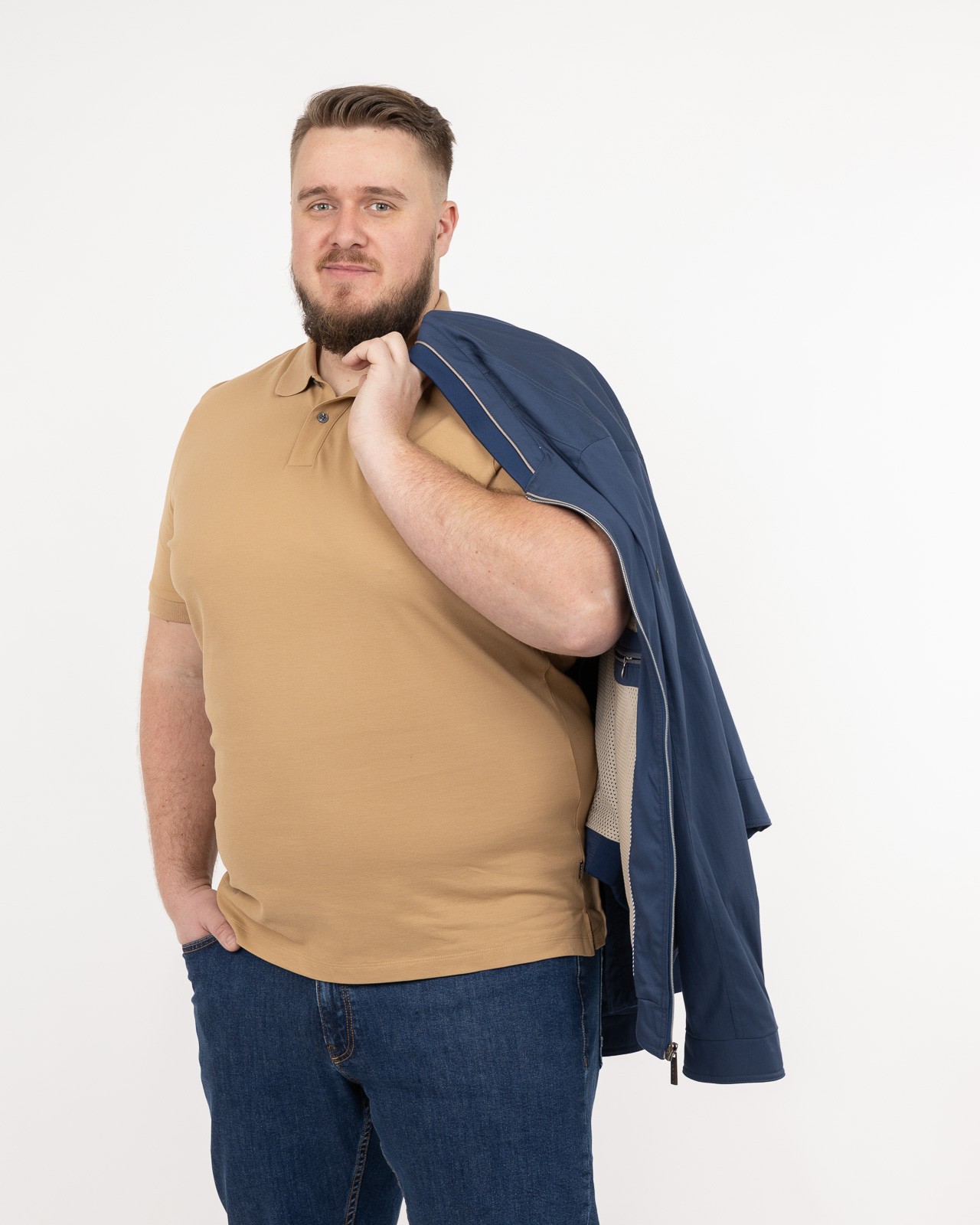 Blouson teddy grande taille bleu