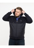 Sweat à capuche bimatière grande taille bleu marine