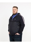 Sweat à capuche bimatière grande taille bleu marine
