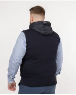 Blouson à capuche sans manches grande taille bleu marine