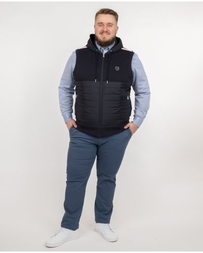 Blouson à capuche sans manches grande taille bleu marine