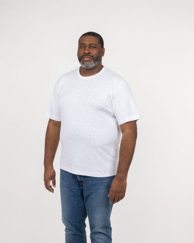 T-shirt flammé grande taille blanc